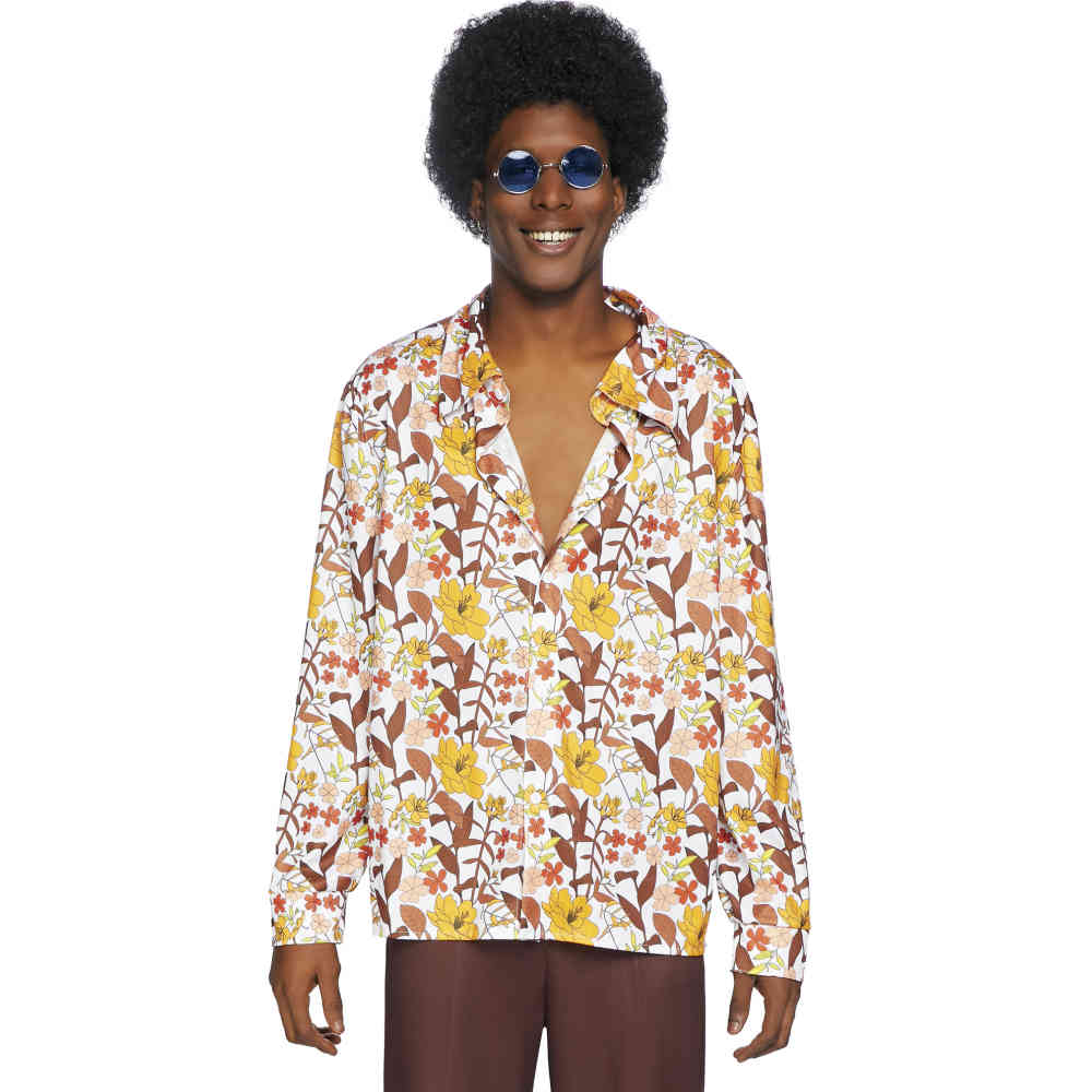 Leg Avenue - Mens 70s floral shirt Kostuum - Multicolours